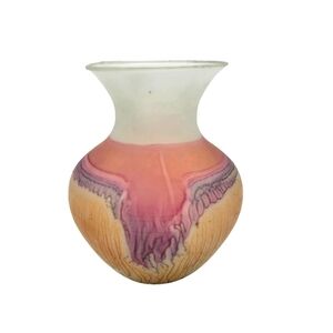 Vintage Nouveau Art Glass Hand Painted by Rueven Vase